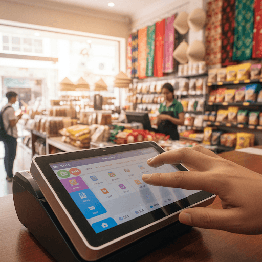 Thanh toán tại quầy POS hiện đại